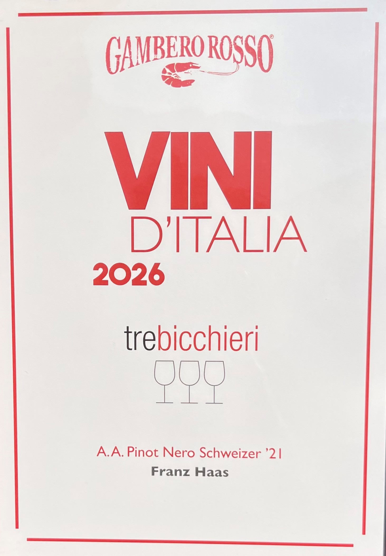 TRE BICCHIERI 2026